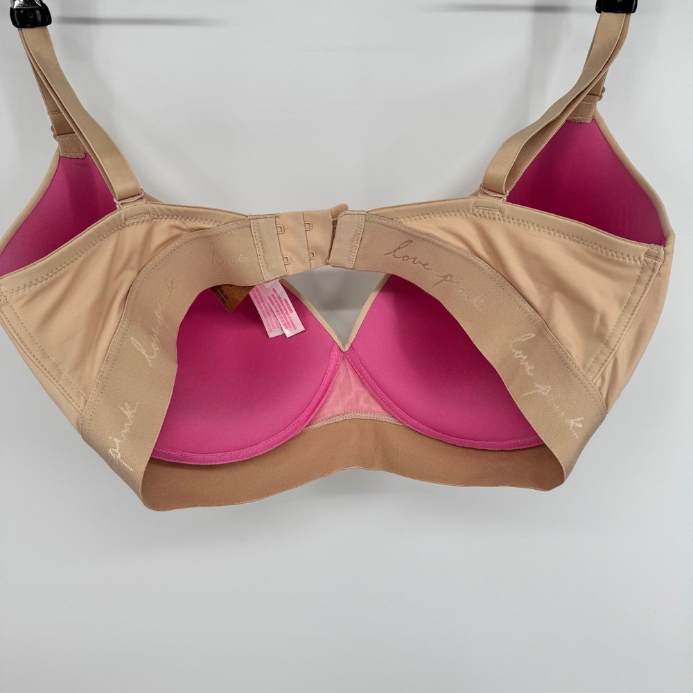Victorias Secret PINK Wear Everywhere Wireless Push Up Bra Nude Beige 38DD - Picture 2 of 3